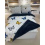 ETE HOMETEX ÇİFT KİŞİLİK WELSOFT UYKU SETİ KELEBEK ANTRASİT 8696474231862